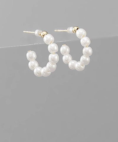 White Pearl Earrings