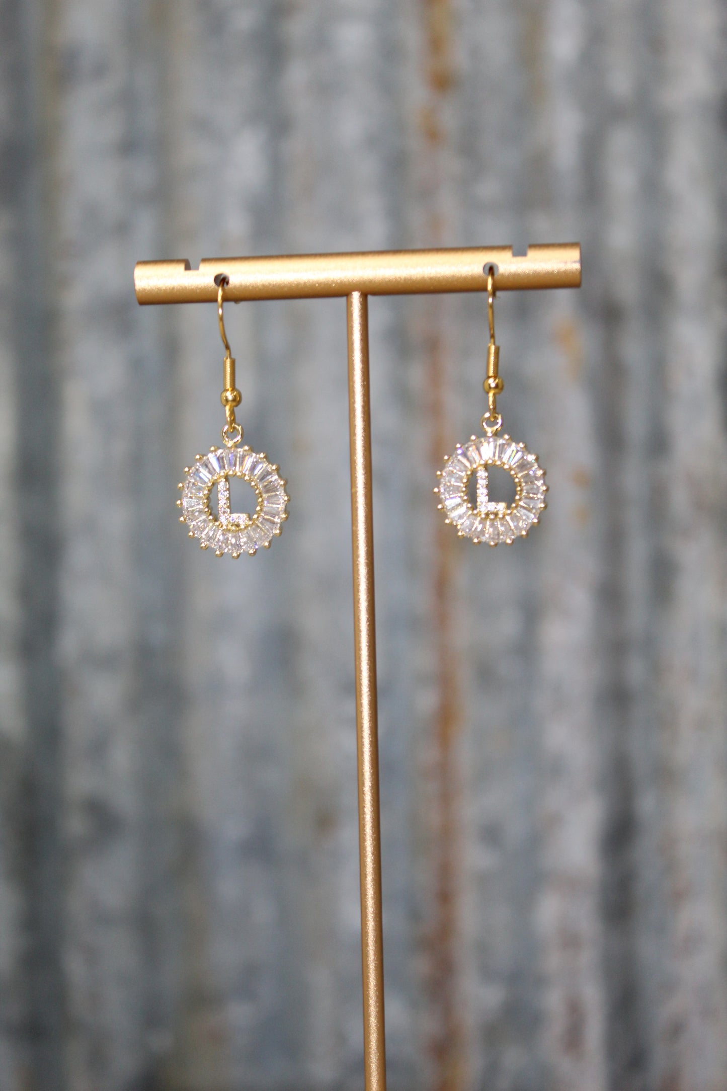 Diamond Initial Earrings