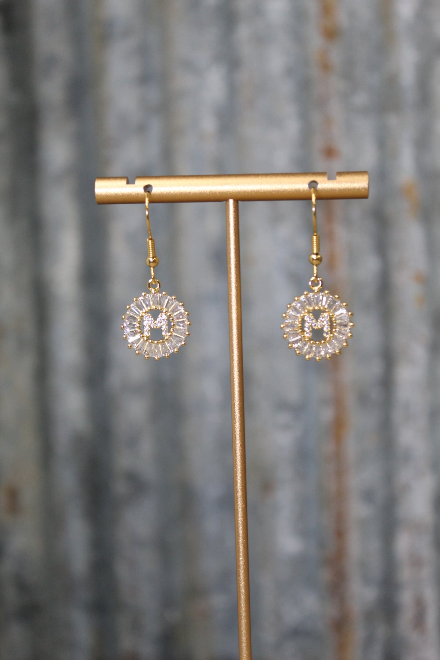 Diamond Initial Earrings