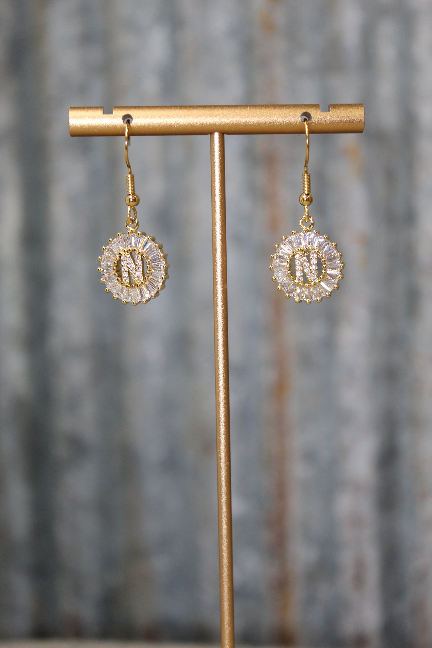 Diamond Initial Earrings