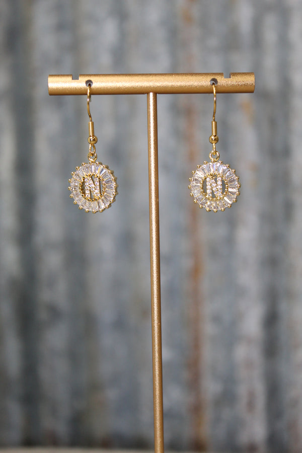 Diamond Initial Earrings