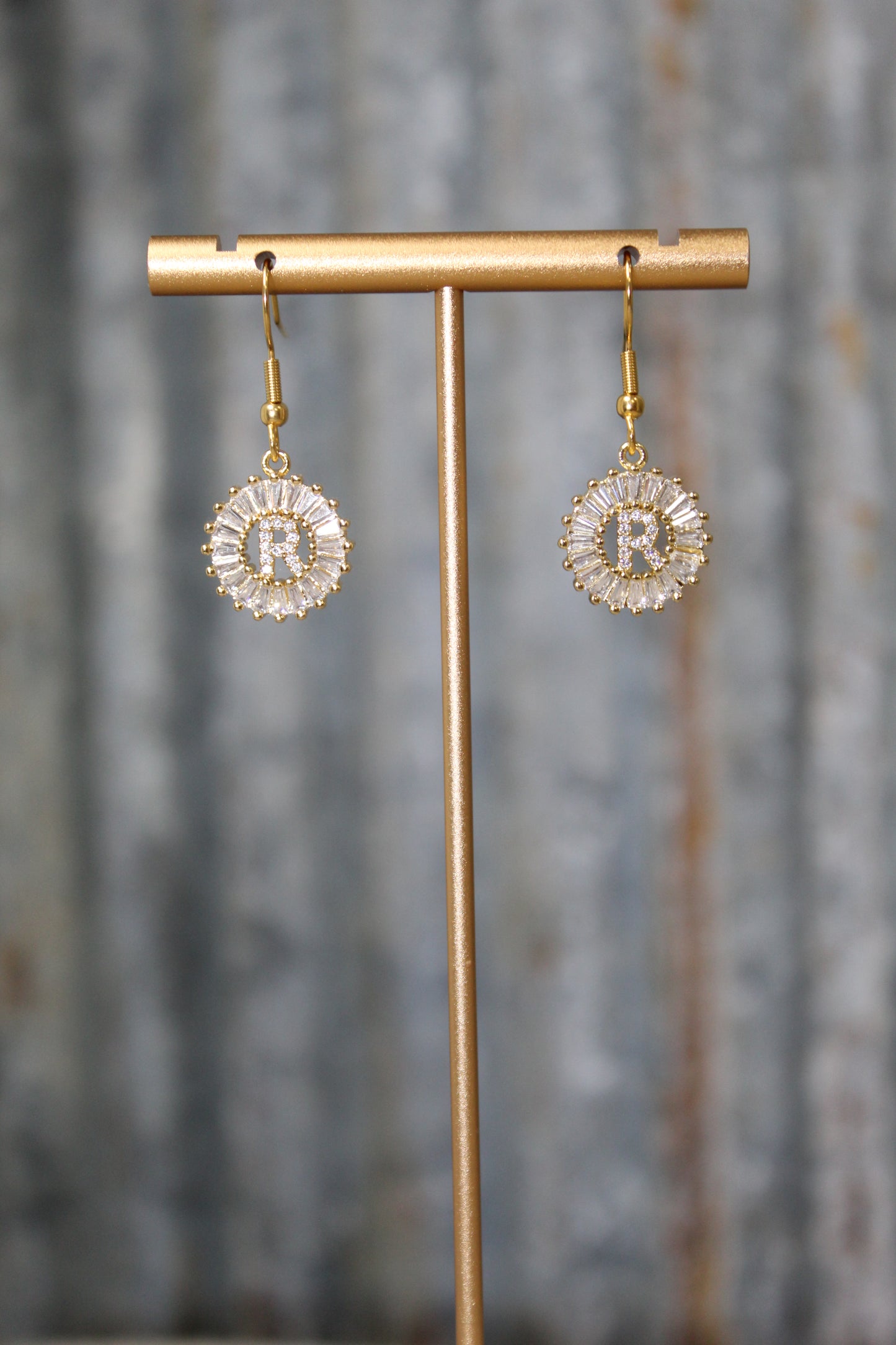 Diamond Initial Earrings