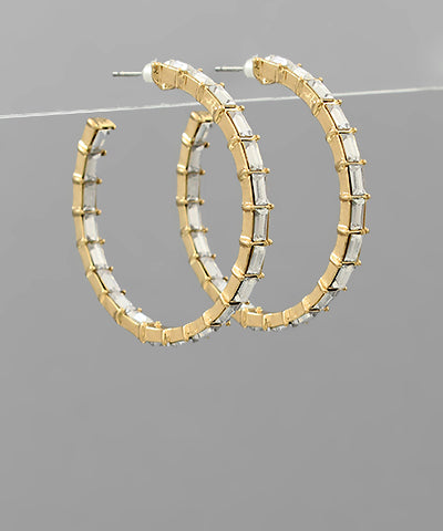 Baguette Bead Hoops