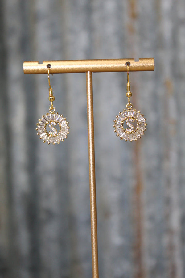 Diamond Initial Earrings