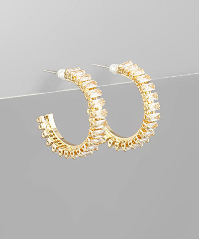 Small Crystal Hoops