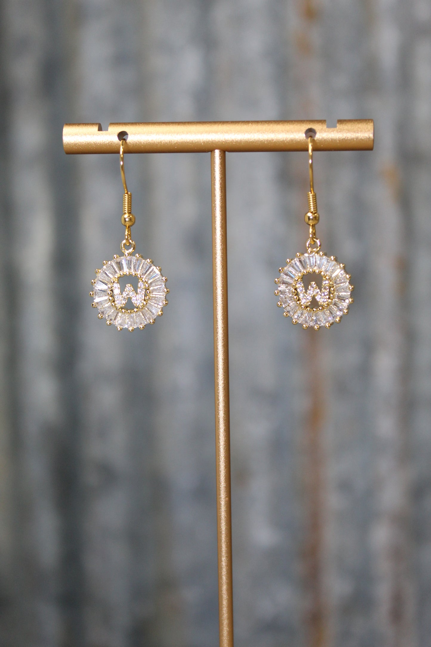 Diamond Initial Earrings