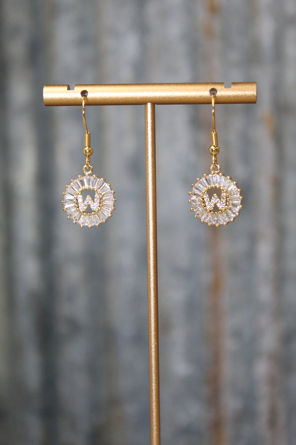 Diamond Initial Earrings