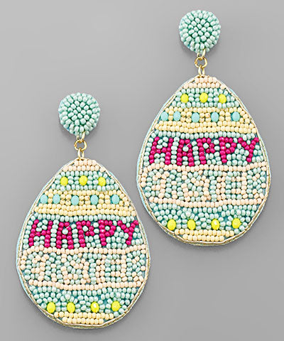 Easter Beaded Egg Earrings