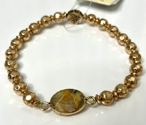 Oval Gold Beaded Bracelets