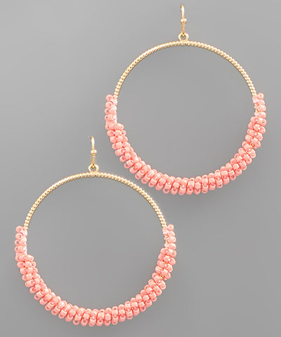 Half Beaded Hoops