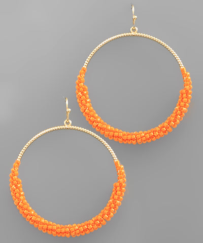 Half Beaded Hoops