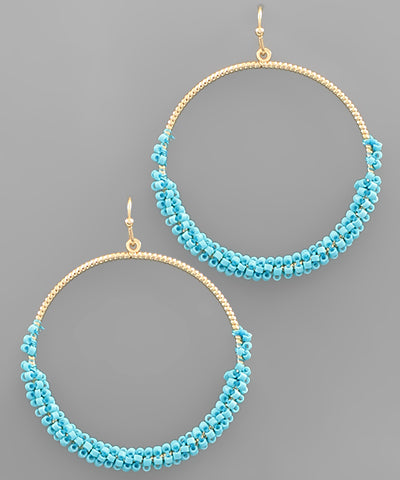 Half Beaded Hoops