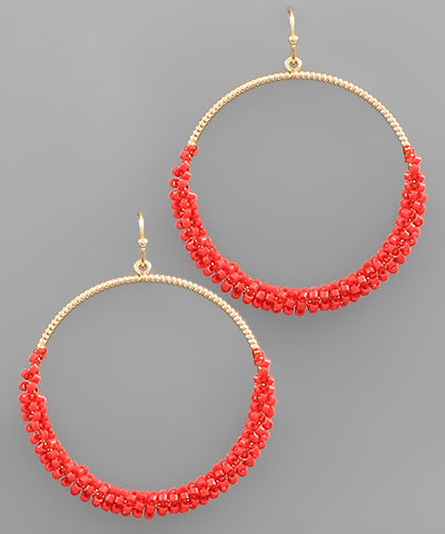 Half Beaded Hoops