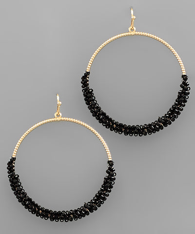 Half Beaded Hoops