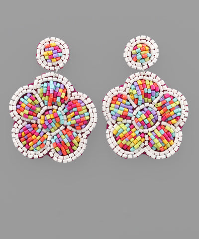 Beaded Flower Earrings