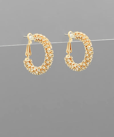 Crystal Pave Hoops