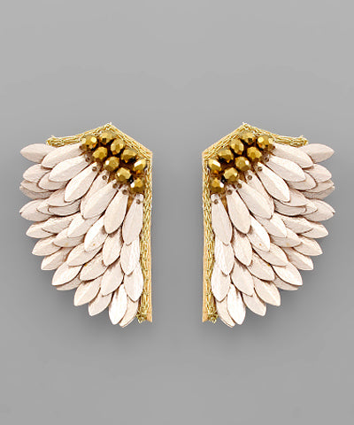 Glass Bead & Wing Earrings