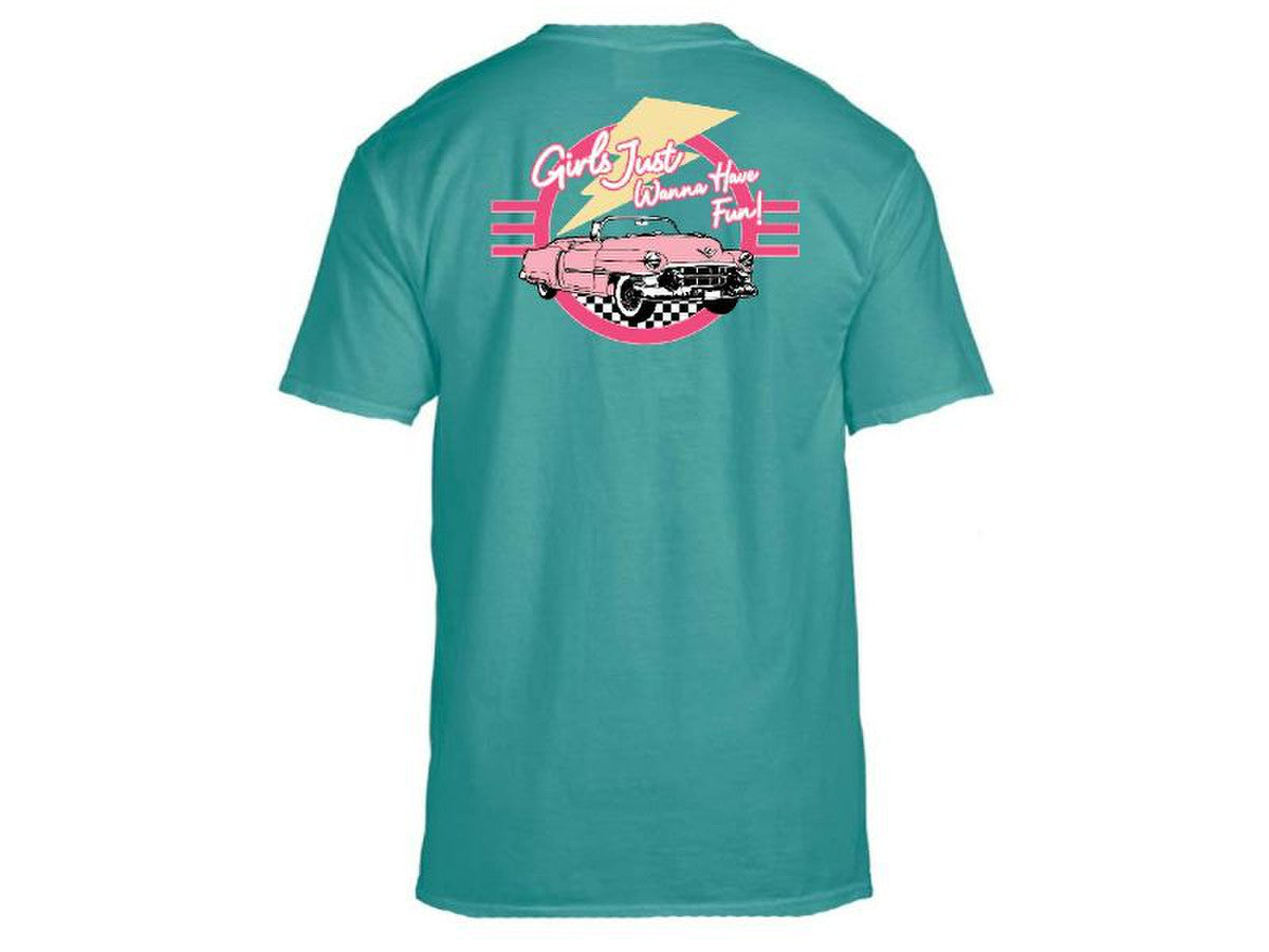 Girls Just Wanna Have Fun Seafoam Crew Neck T-Shirt