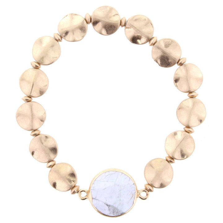 Circle Gold Beaded Stretch Bracelet