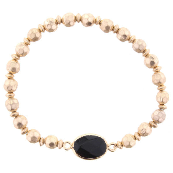 Oval Gold Beaded Bracelets