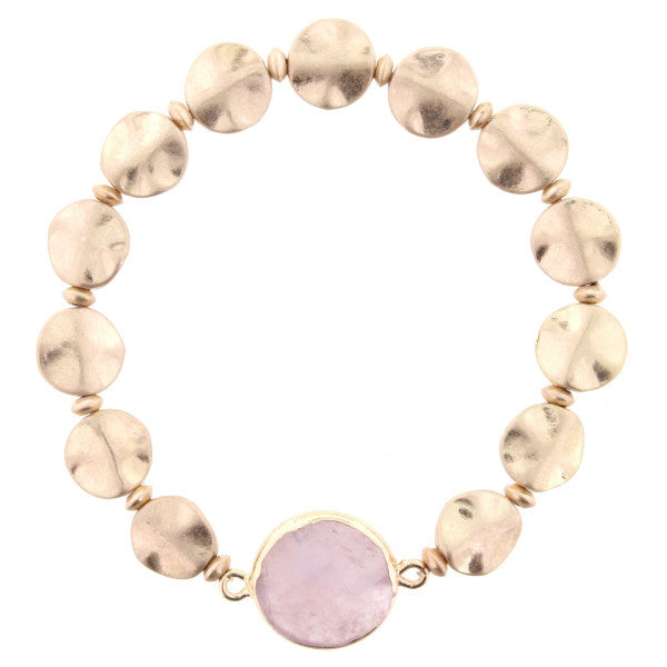 Circle Gold Beaded Stretch Bracelet