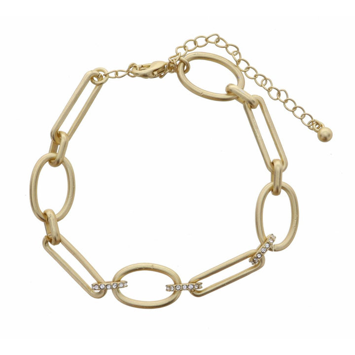 Matte Gold Thin & White Clip Gold Chain Bracelet