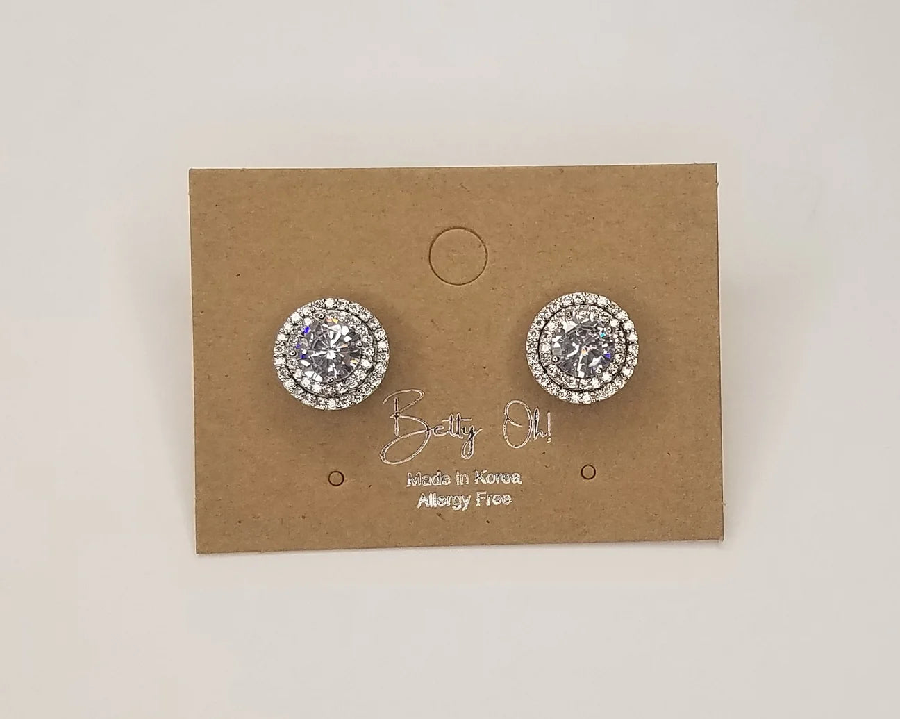 Double Halo Diamond Stud Earrings