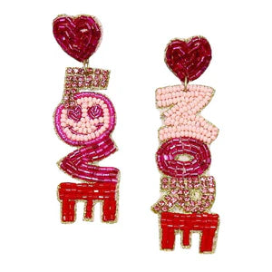 Pink & Red Love More Earrings