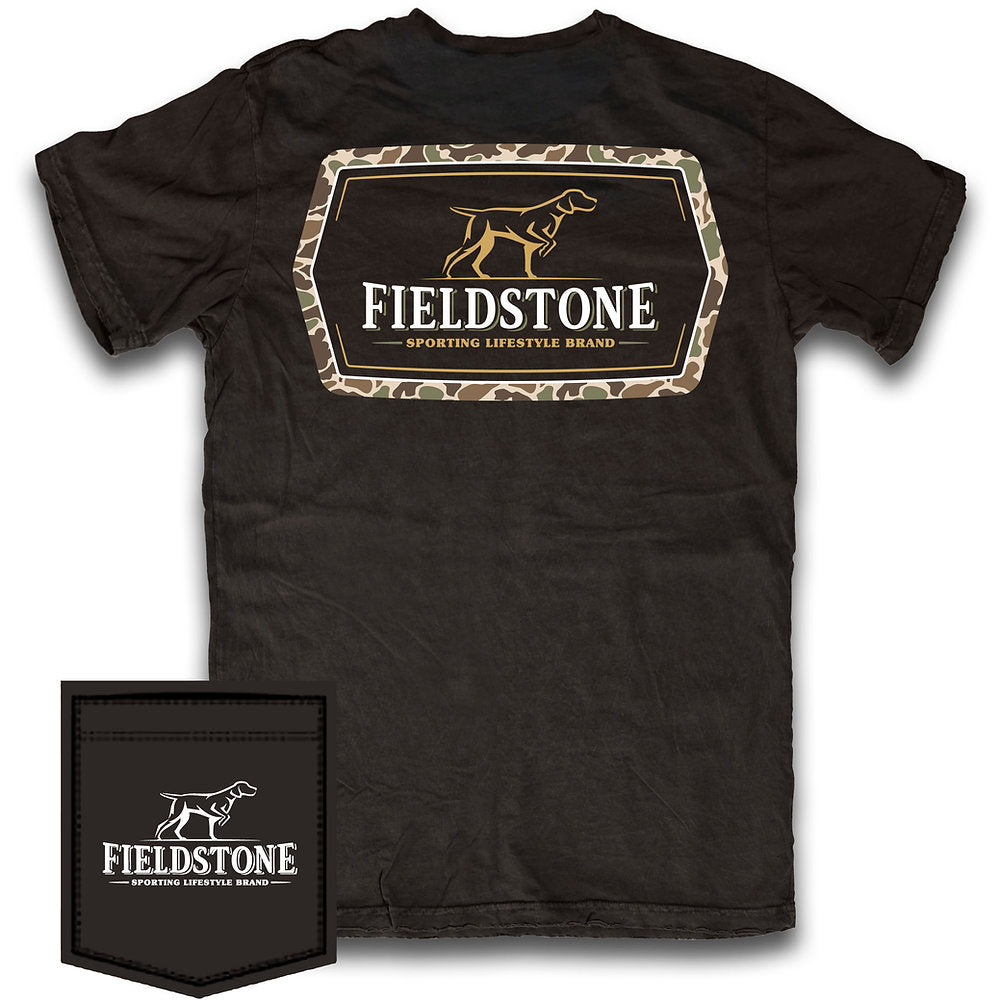 Black Camo Logo Fieldstone T Shirt