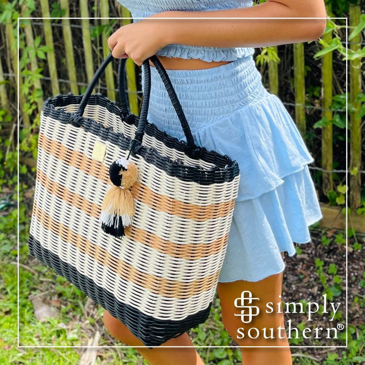 Cream Stripe Key Largo Tote